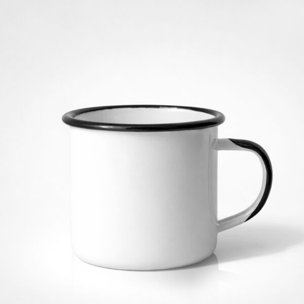 12oz Enamel Cup with Colored Rim and Handle Thumbnail
