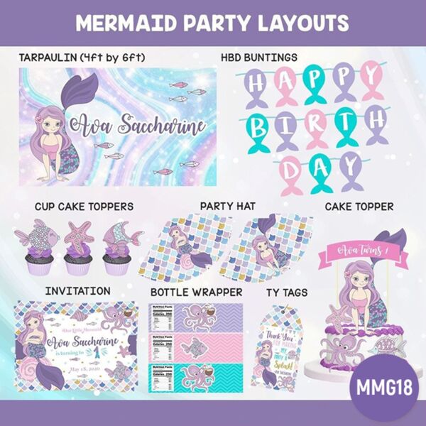 Mermaid Party Layouts Thumbnail