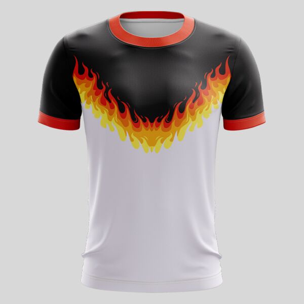 Orange Fire Design Full Print Roundneck Shirt Thumbnail
