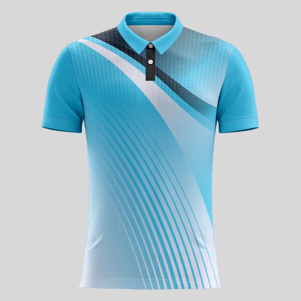 Blue Esport Pattern Full Print Polo Shirt Thumbnail