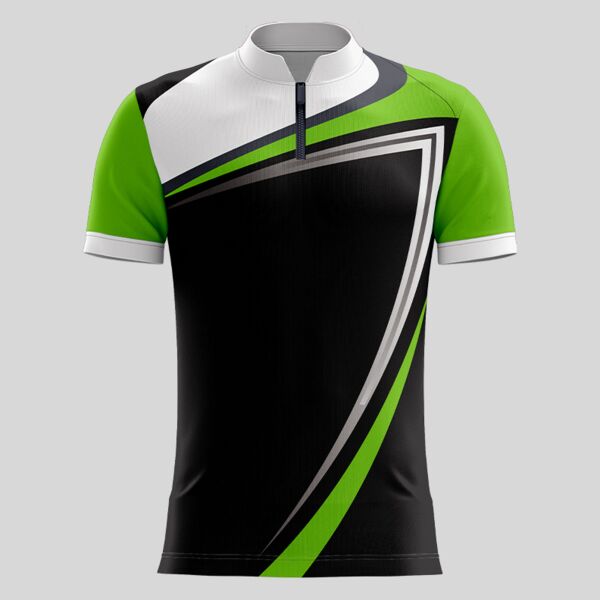 Green Esport Pattern Full Print Chinese Collar Shirt Thumbnail