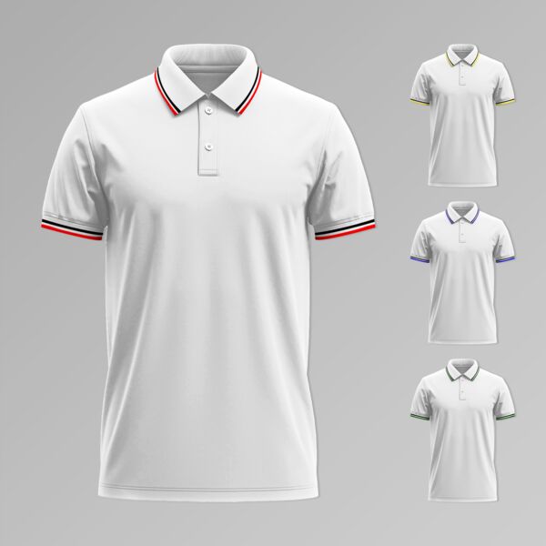 2 Tone Polo Shirt - White Body (Mens) Thumbnail
