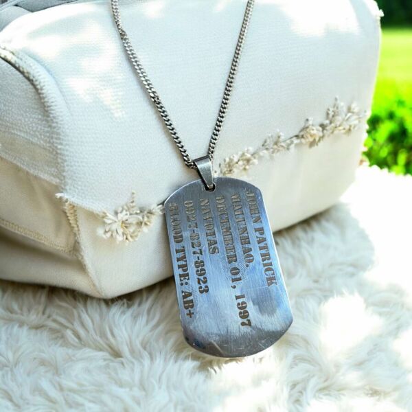Engraving Dog Tag Stainless Necklace Thumbnail