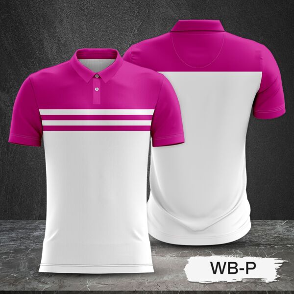 2 Color Combination with Colored Top and White Body Full Print Sublimation Polo Shirt Thumbnail