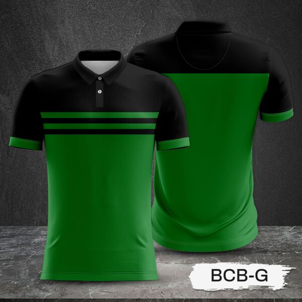 2 Color Combination with Black Top and Colored Body Full Print Sublimation Polo Shirt Thumbnail
