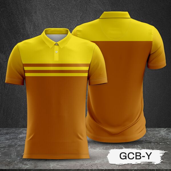 2 Color Combination with Gradient Design Full Print Sublimation Polo Shirt Thumbnail